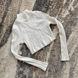 Ribbed turtleneck crop top